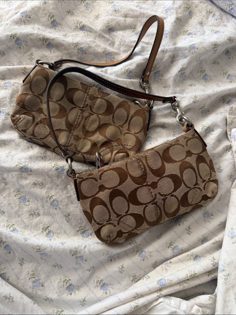 Coach Mini Shoulder Bags in Brown Signature Canvas